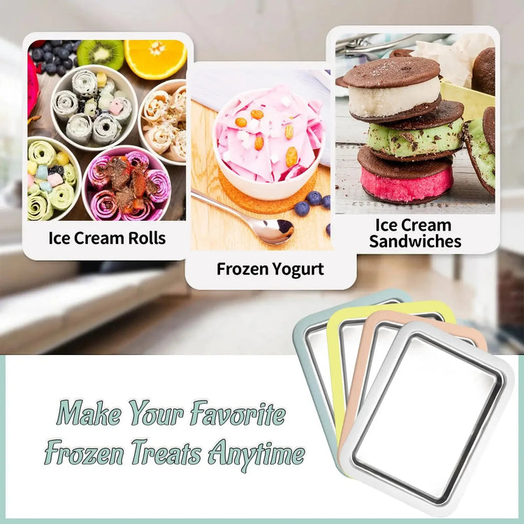 Máquina para hacer helados enrollados caseros, multifuncional para helados fríos y dulces, máquina para hacer helados de yogur helado caseros.